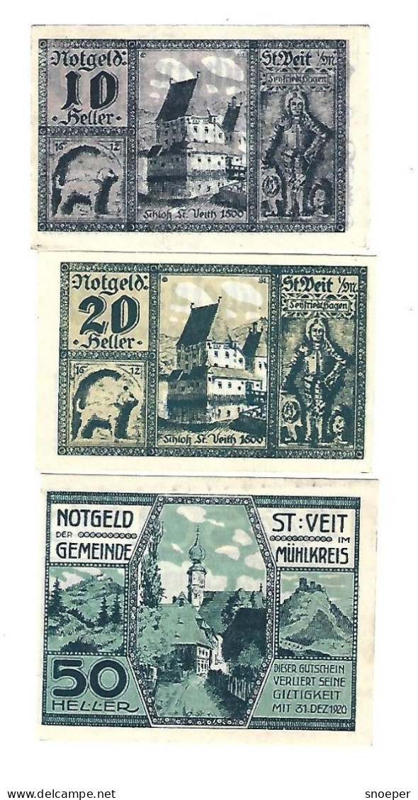 **notgeld   Austria St Veit   Im Muhlkreis Serie Compleet   944a - Austria