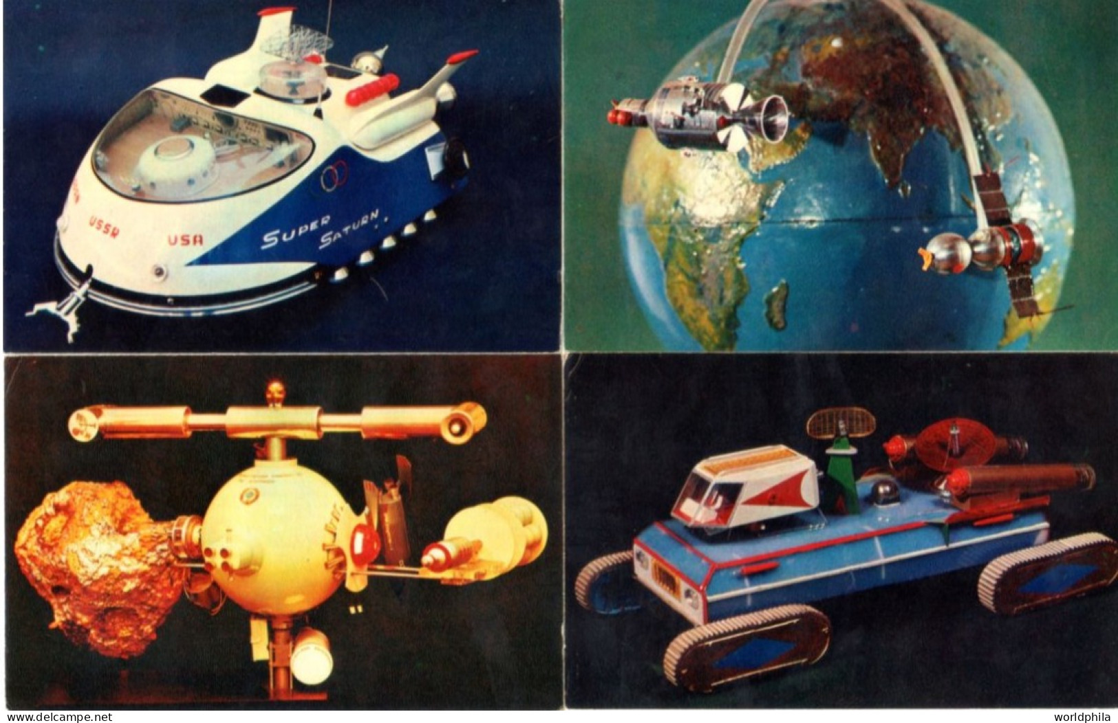 USSR /Soviet 1978 Cosmos Space folder of 15 fantasy (really built) exhibition postcards