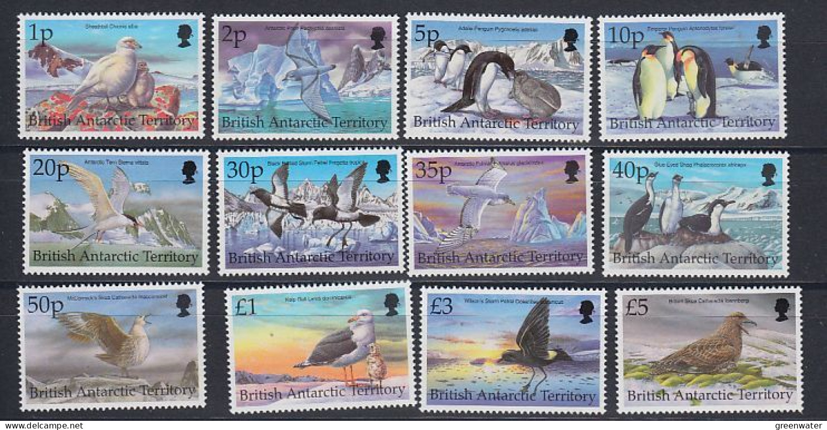 British Antarctic Territory (BAT)  1998 Definitives / Birds 12v ** Mnh (59480) - Unused Stamps