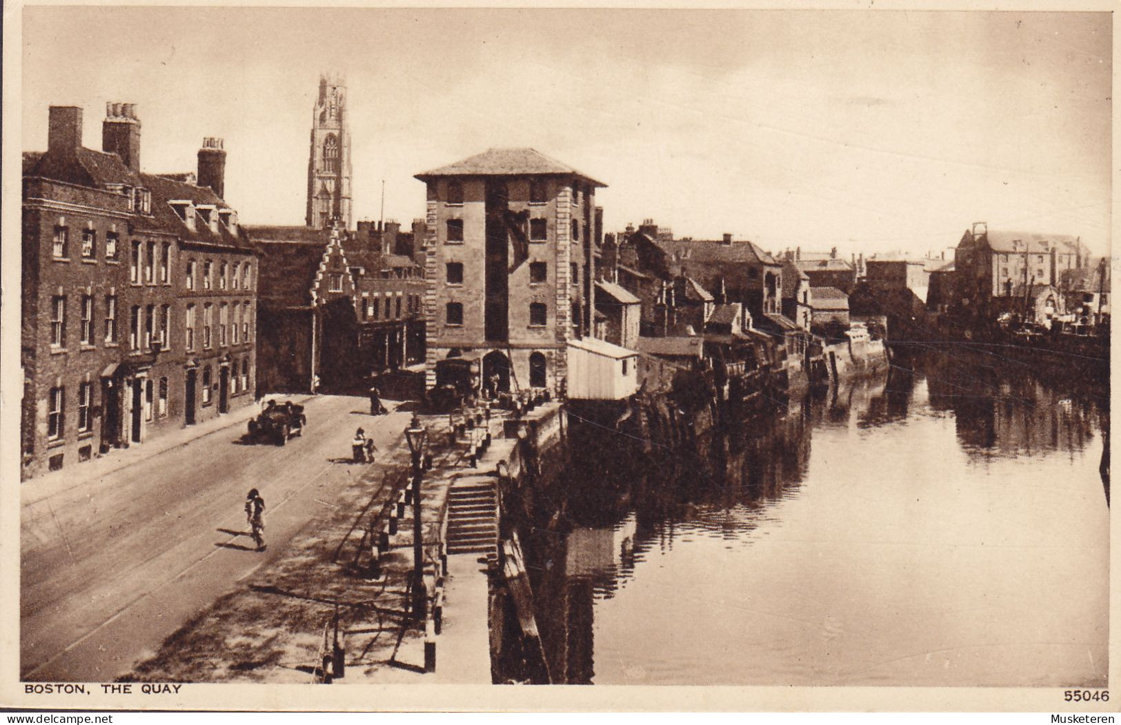United Kingdom PPC Boston, The Quay Photochrom Co., BOSTON Dock Lincs. 1939 To Denmark (2 Scans) - Sonstige & Ohne Zuordnung