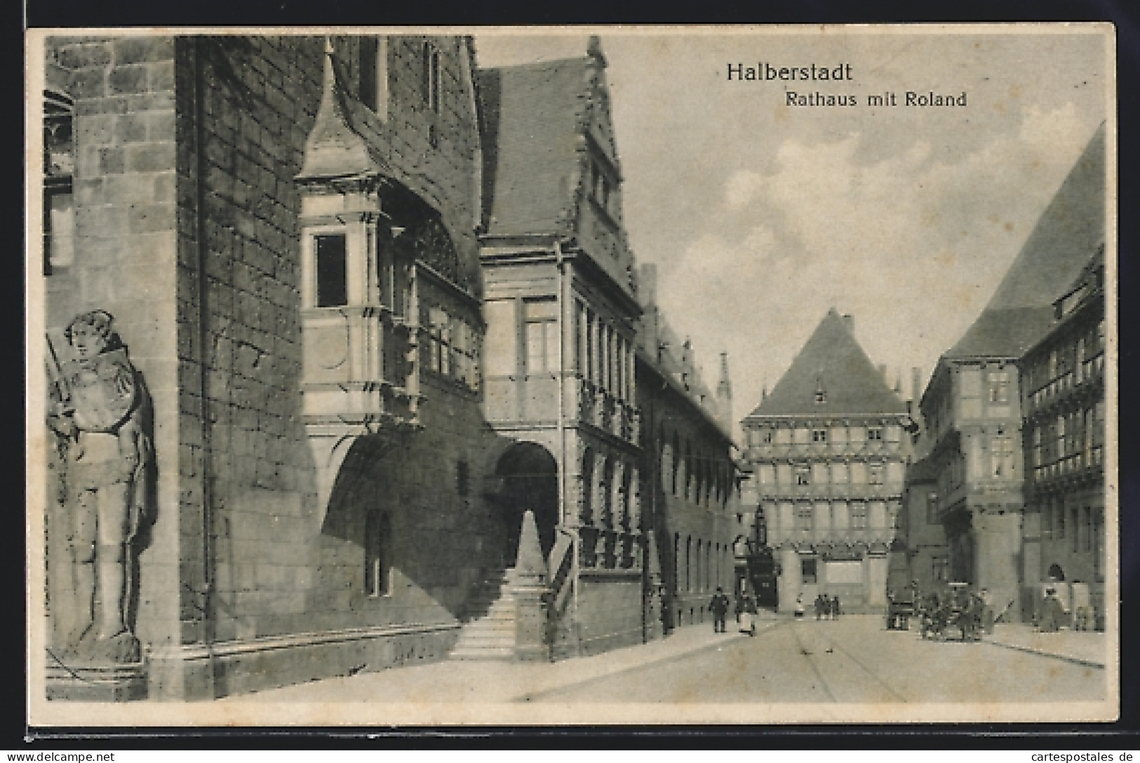 AK Halberstadt, Rathaus Mit Roland  - Halberstadt