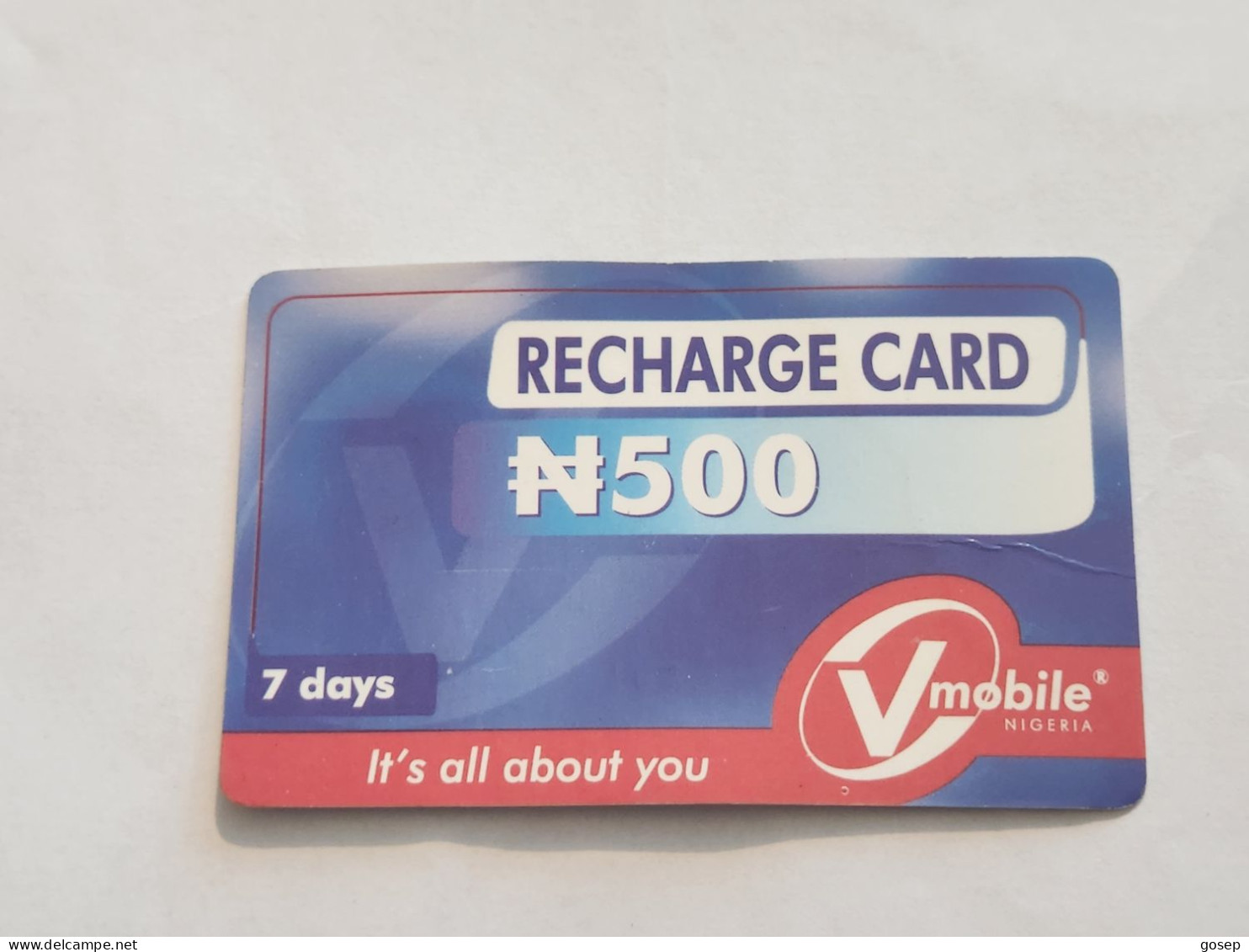 NIGERIA-(NG-VMO-REF-0001A)-V-mobile-(6818-8454-9743-0227)-(10)-(500 Naria Nigri)-used Card - Nigeria