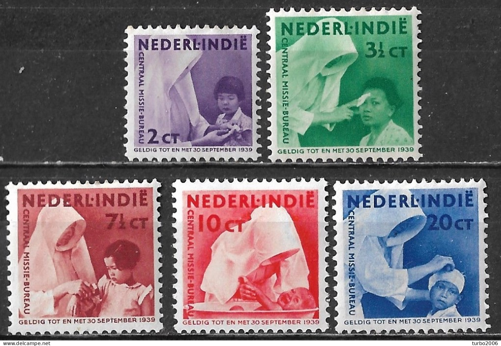 Ned. Indië: 1938 Missie Complete Ongestempelde Serie  NVPH 241 / 245 - Netherlands Indies