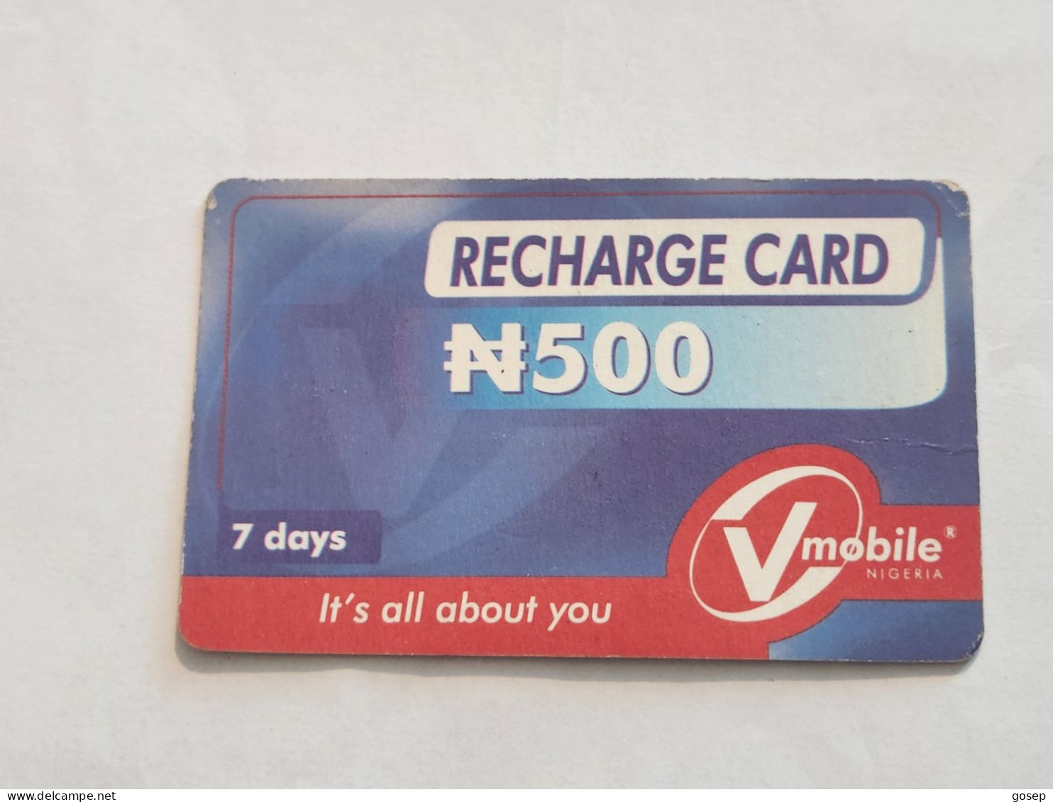 NIGERIA-(NG-VMO-REF-0001A)-V-mobile-(9580-9791-8371-6513)-(12)-(500 Naria Nigri)-used Card - Nigeria