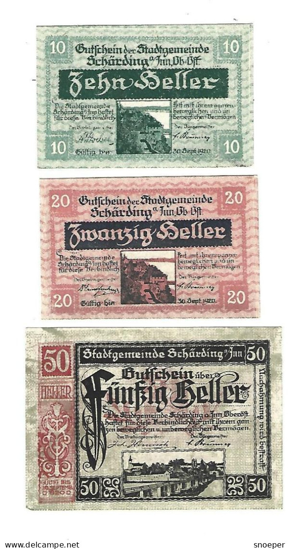 **notgeld   Austria  Scharding Serie Compleet    951.1a - Oesterreich