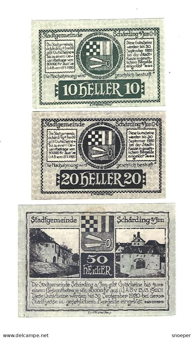 **notgeld   Austria  Scharding Serie Compleet    951.1a - Austria