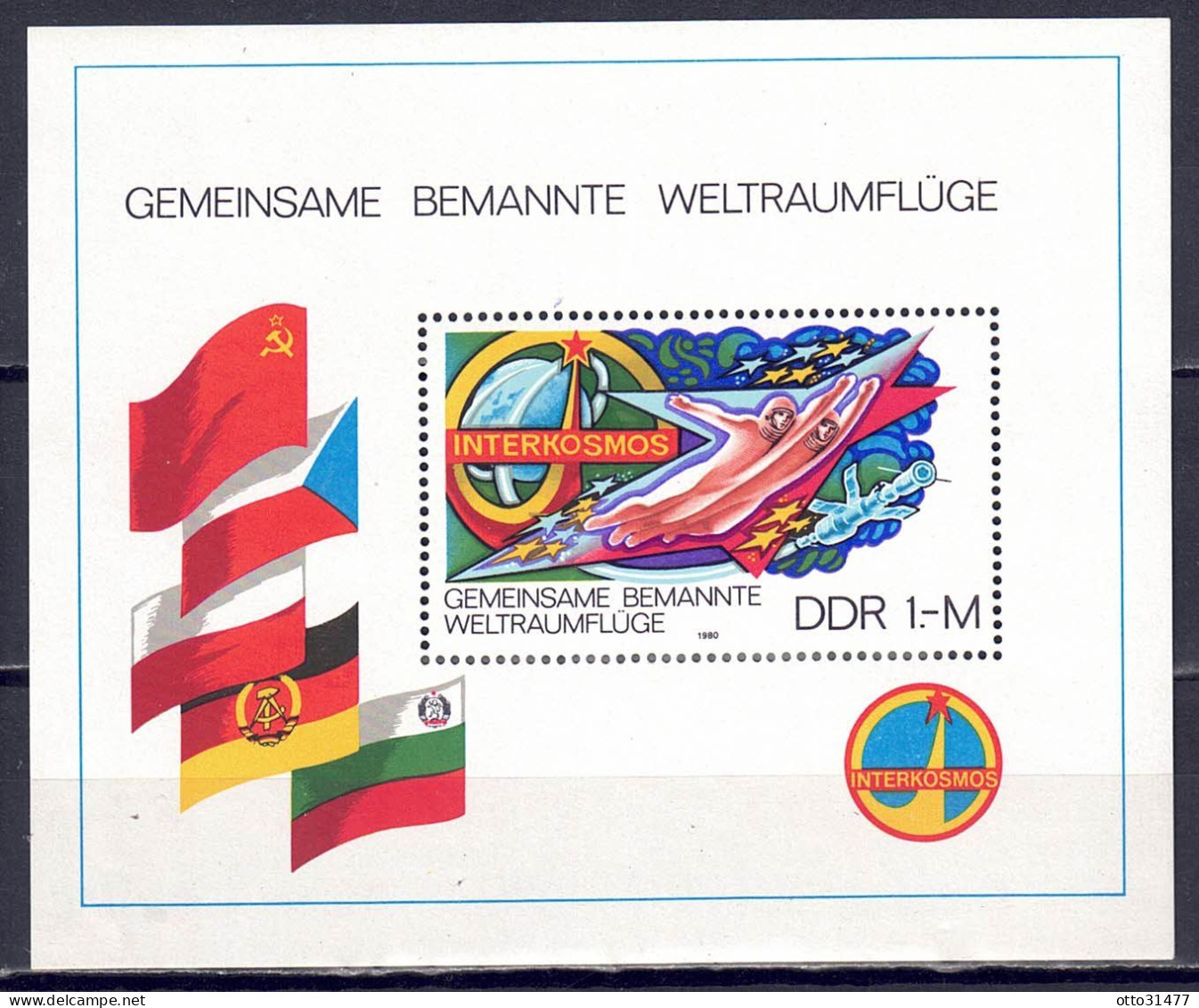 DDR 1980 - Interkosmos-Programm, Block 58, Postfrisch ** / MNH - 1971-1980