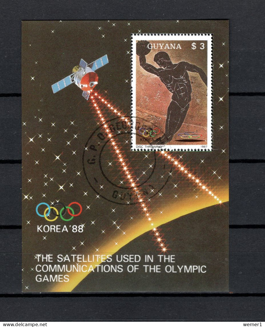 Guyana 1987 Space, Olympic Games Seoul S/s CTO - Amérique Du Sud