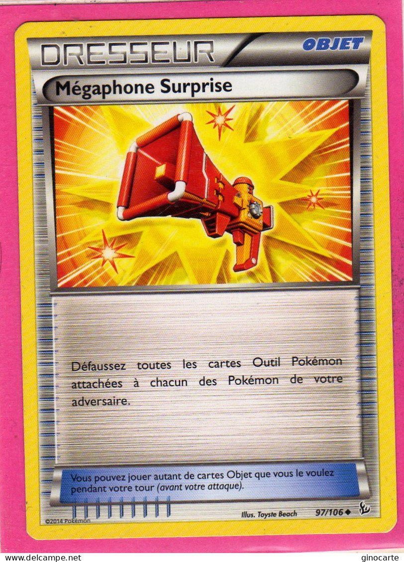 Carte Pokemon Francaise 2014 Xy Etincelles 97/106 Megaphone Surprise Neuve - XY