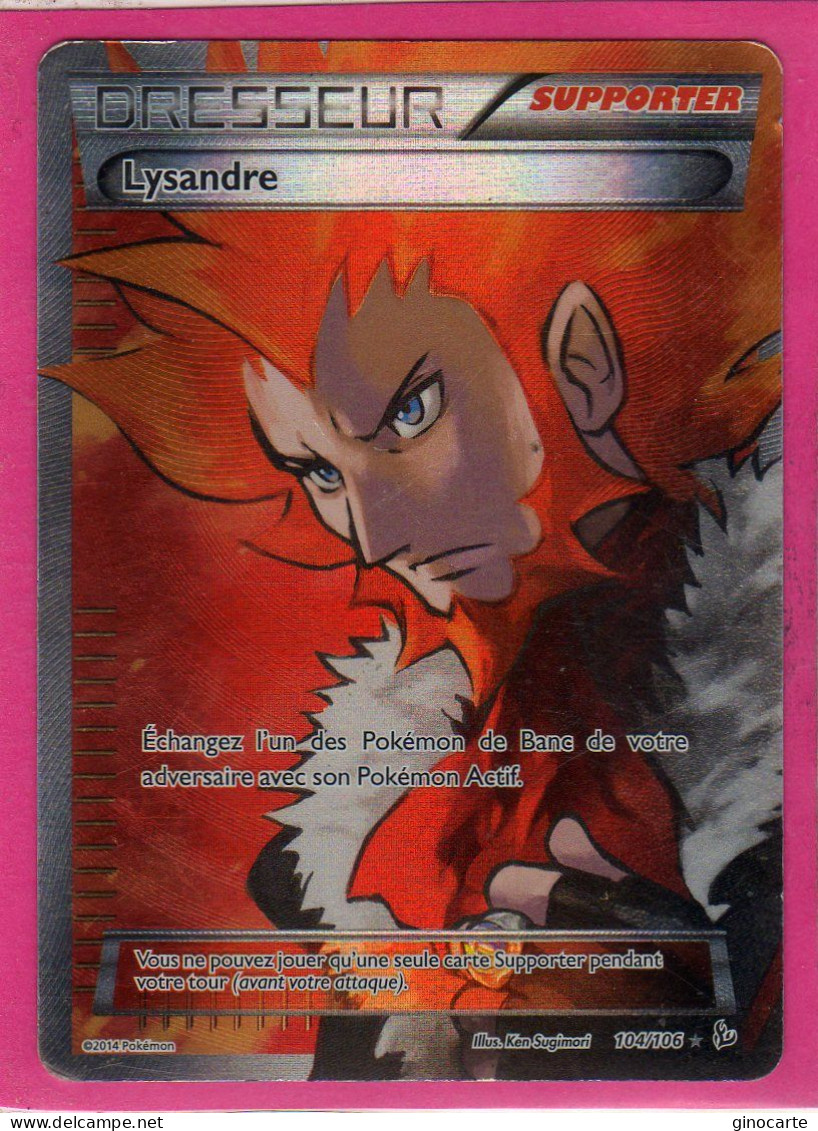 Carte Pokemon Francaise 2014 Xy Etincelles 104/106 Lysandre Full Art Bon Etat - XY