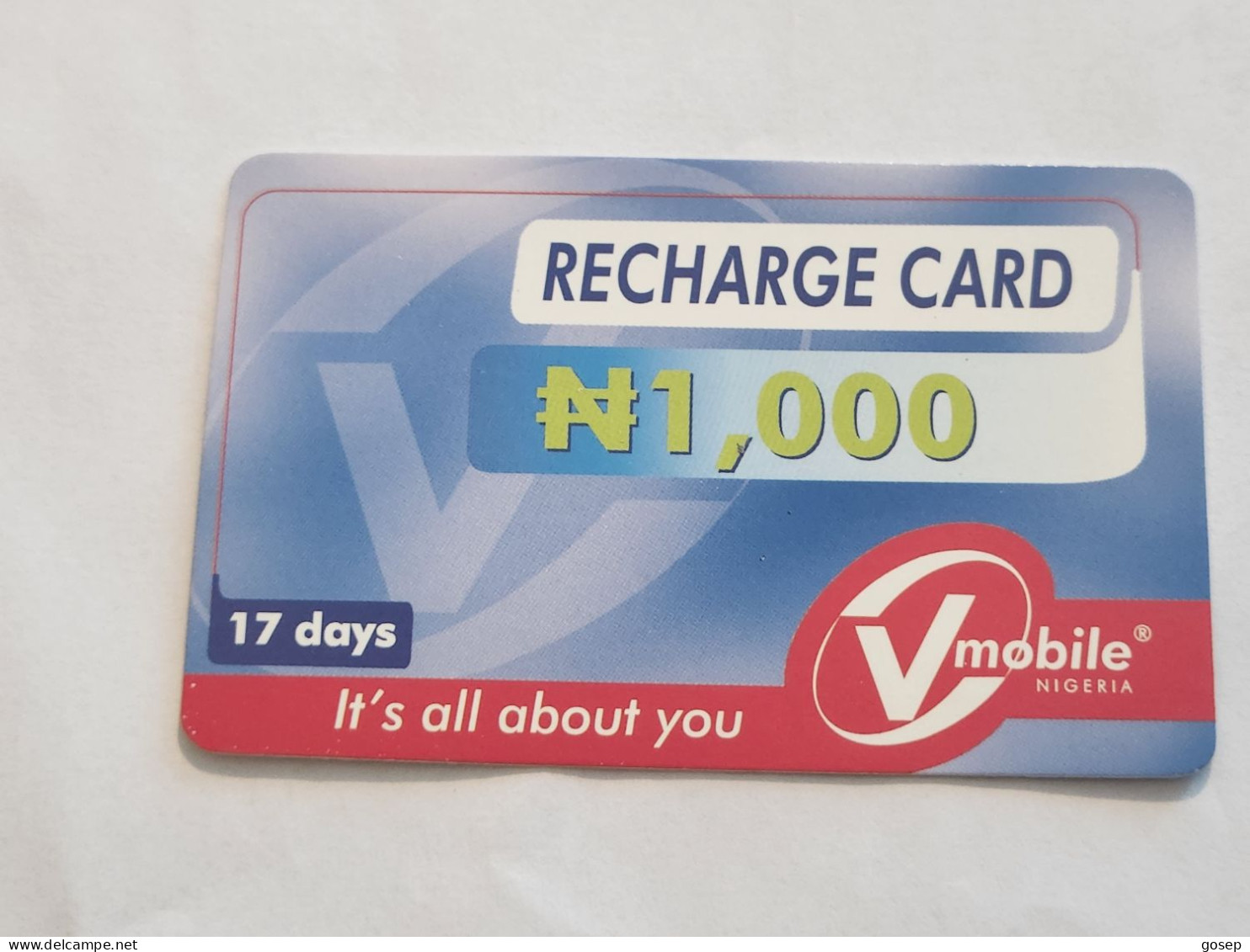 NIGERIA-(NG-VMO-REF-0002)-V-mobile-(2532-6520-7794-2393)-(16)-(1000 Naria Nigri)-used Card - Nigeria