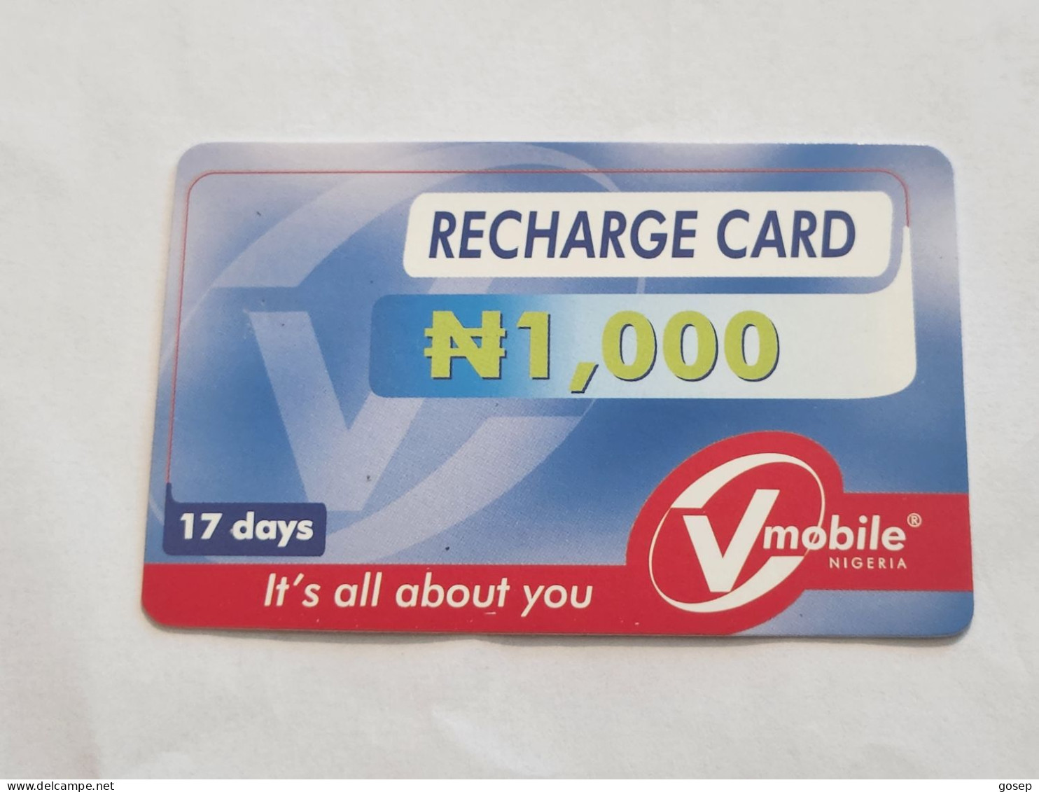 NIGERIA-(NG-VMO-REF-0002)-V-mobile-(3189-6994-6014-4400)-(17)-(1000 Naria Nigri)-used Card - Nigeria
