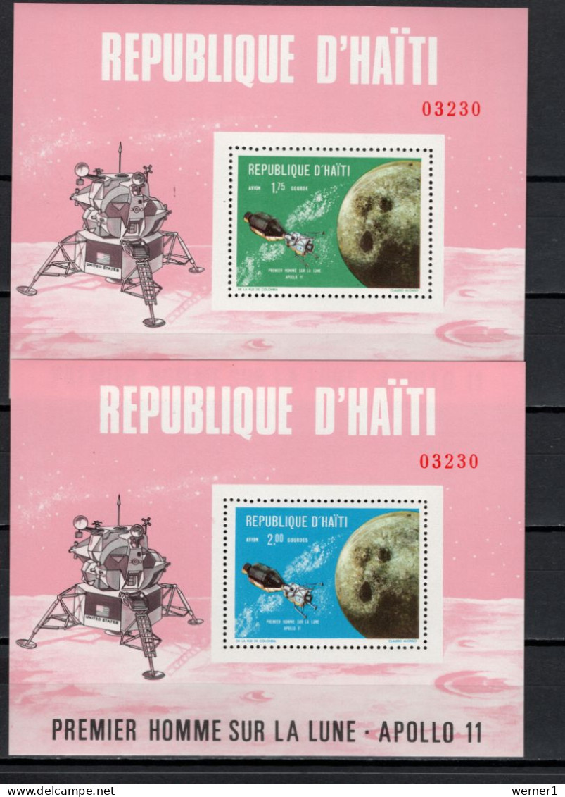 Haiti 1969 Space, Apollo 7 And 8 Set Of 2 S/s MNH - Nordamerika