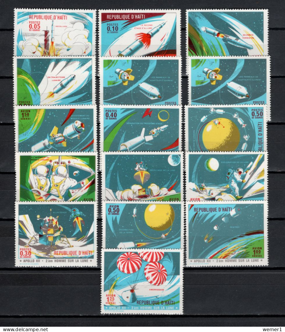 Haiti 1970 Space, Apollo 12 Set Of 16 MNH - North  America