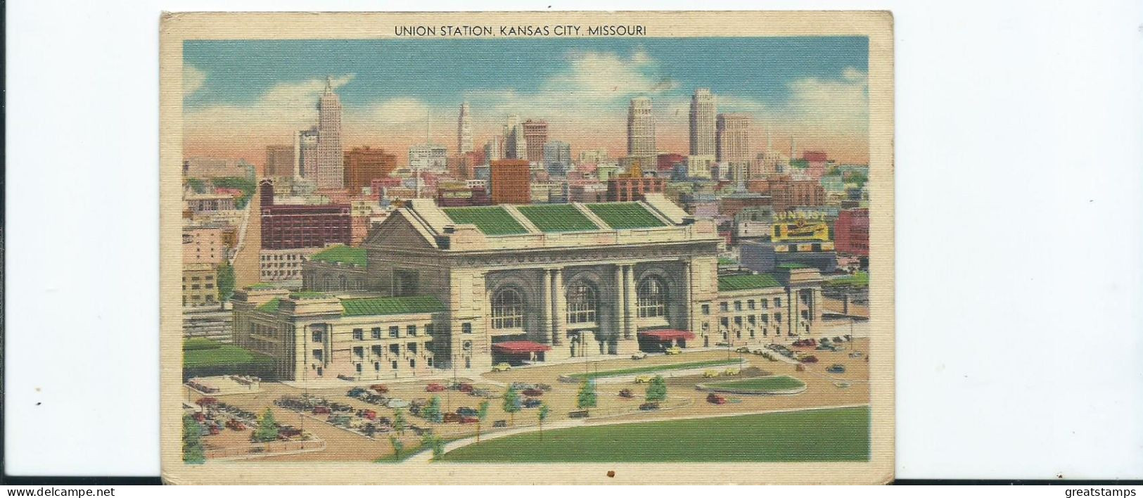 Transport  Postcard Union Station Kansas City Missouri Posted 1949 Usa - Gares - Sans Trains