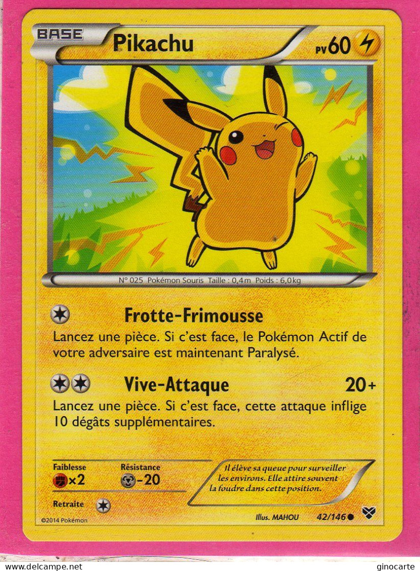 Carte Pokemon Francaise 2014 Xy Xy 42/146 Pikachu 60pv Neuve - XY