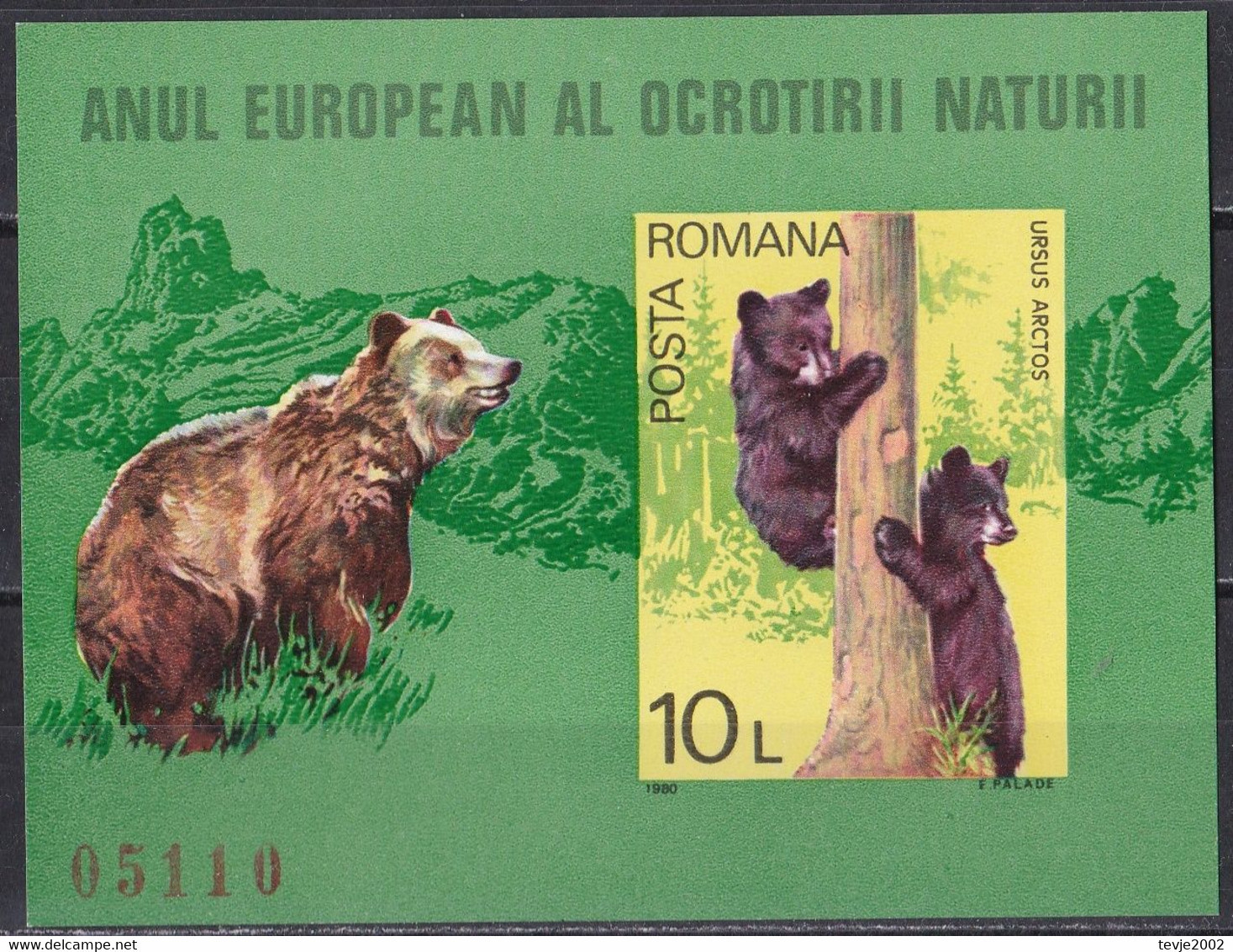 Rumänien 1980 - Mi.Nr. Block 168 - Postfrisch MNH - Tiere Animals Bären Bears - Orsi