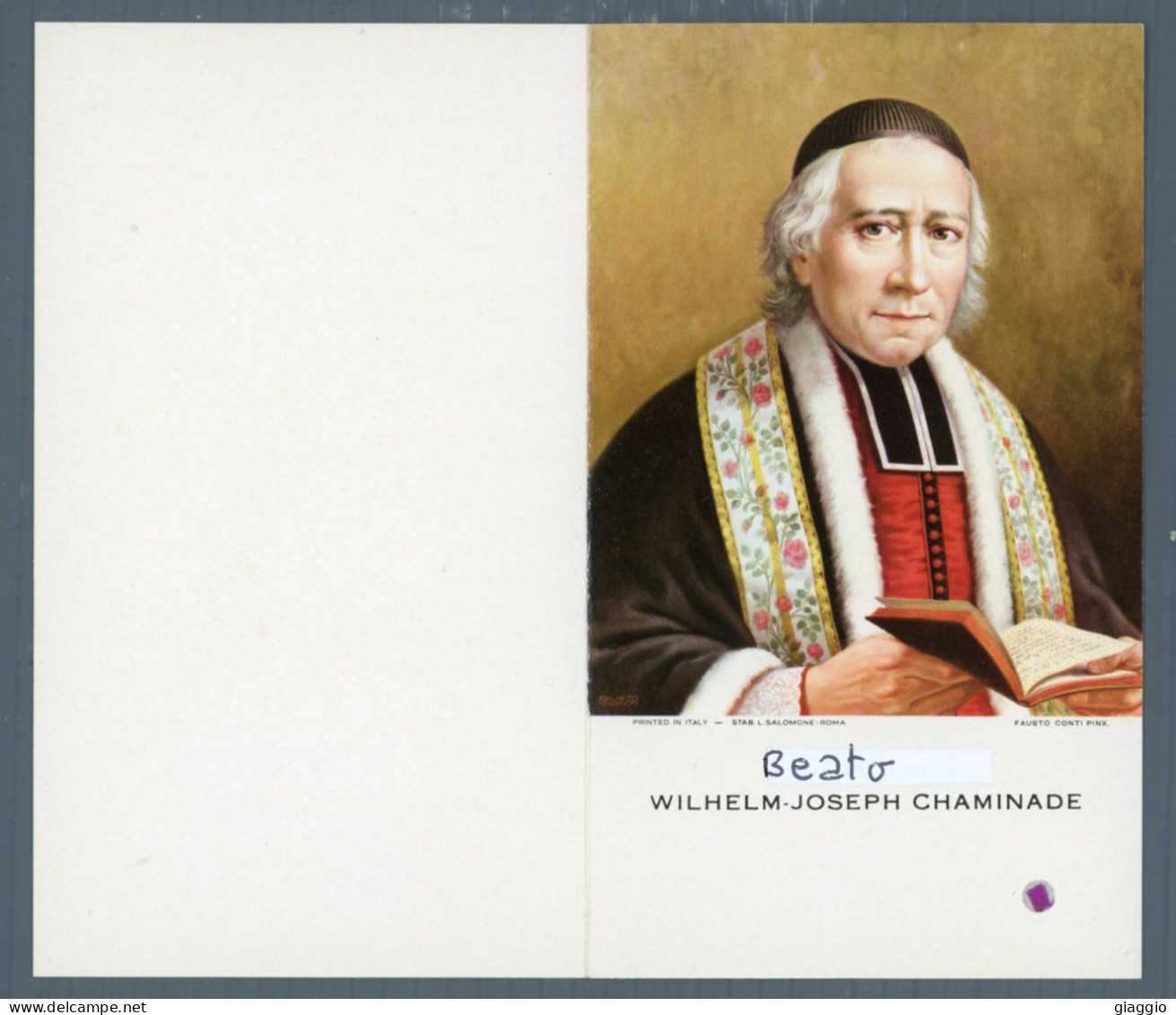 °°° Santino N. 8983 - Beato Wilhelm Joseph Chaminade Con Reliquia °°° - Religion &  Esoterik