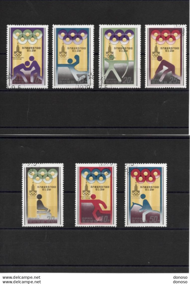 COREE DU NORD 1979 Jeux Olympiques De Moscou III, Michel 1890-1896, Yvert 1548-1553+ PA Oblitéré, Used - Corée Du Nord
