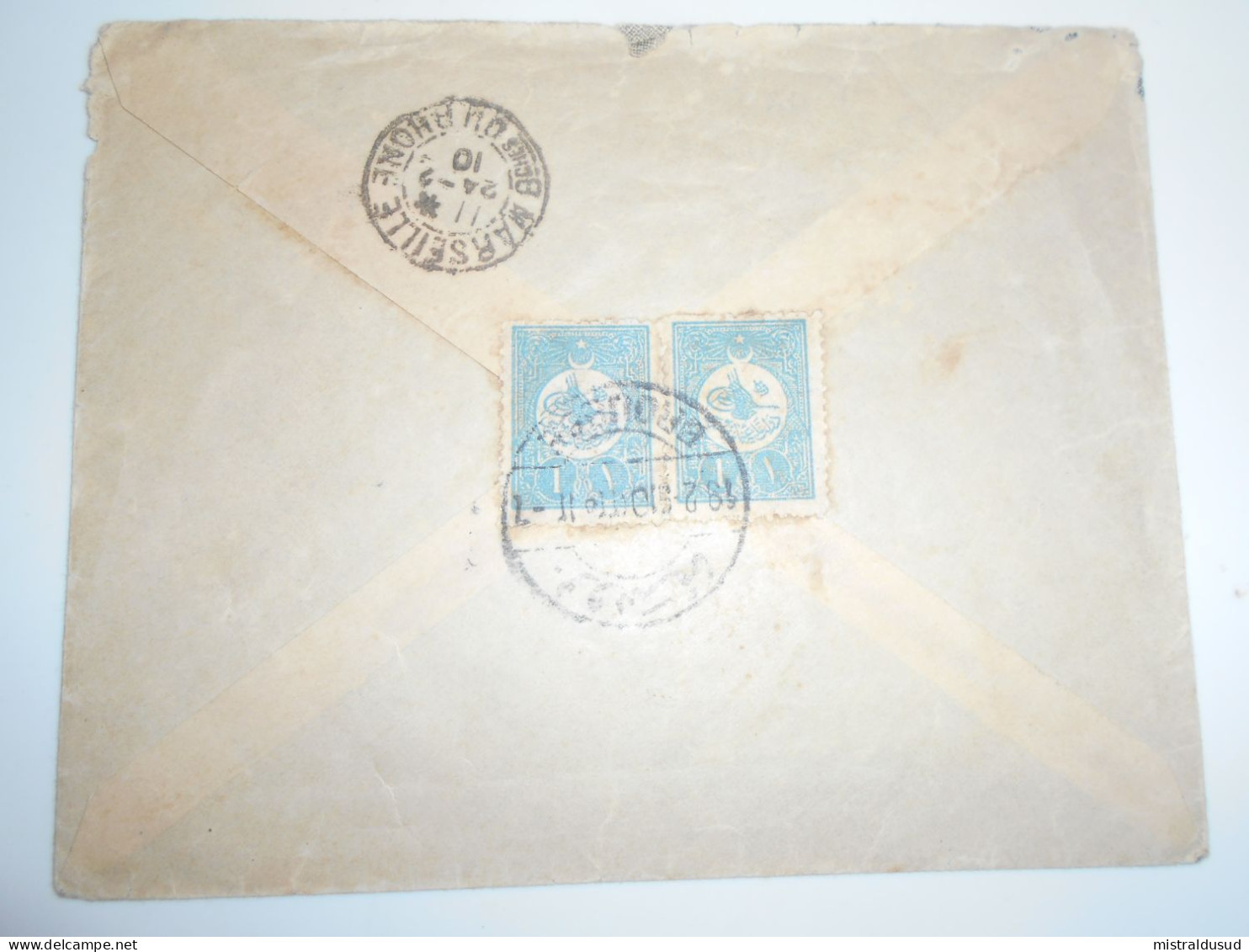 Turquie , Lettre Reçommandee De Brousse 1910 Pour Marseille - Cartas & Documentos