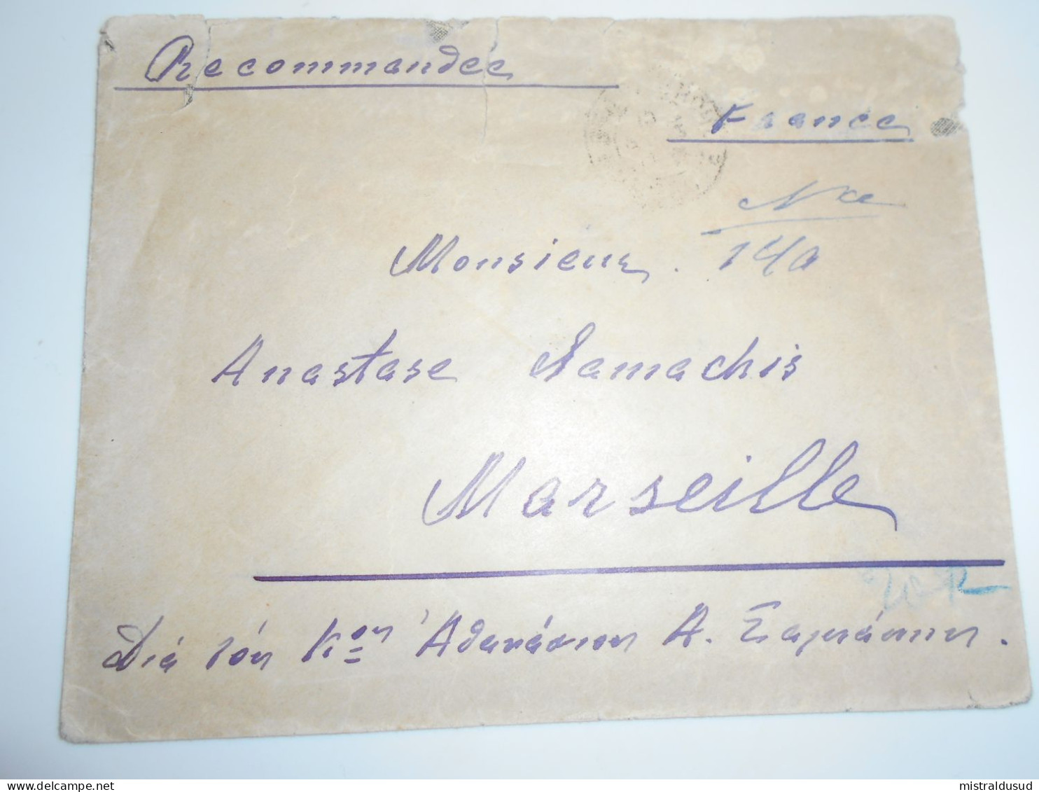 Turquie , Lettre Reçommandee De Brousse 1910 Pour Marseille - Lettres & Documents