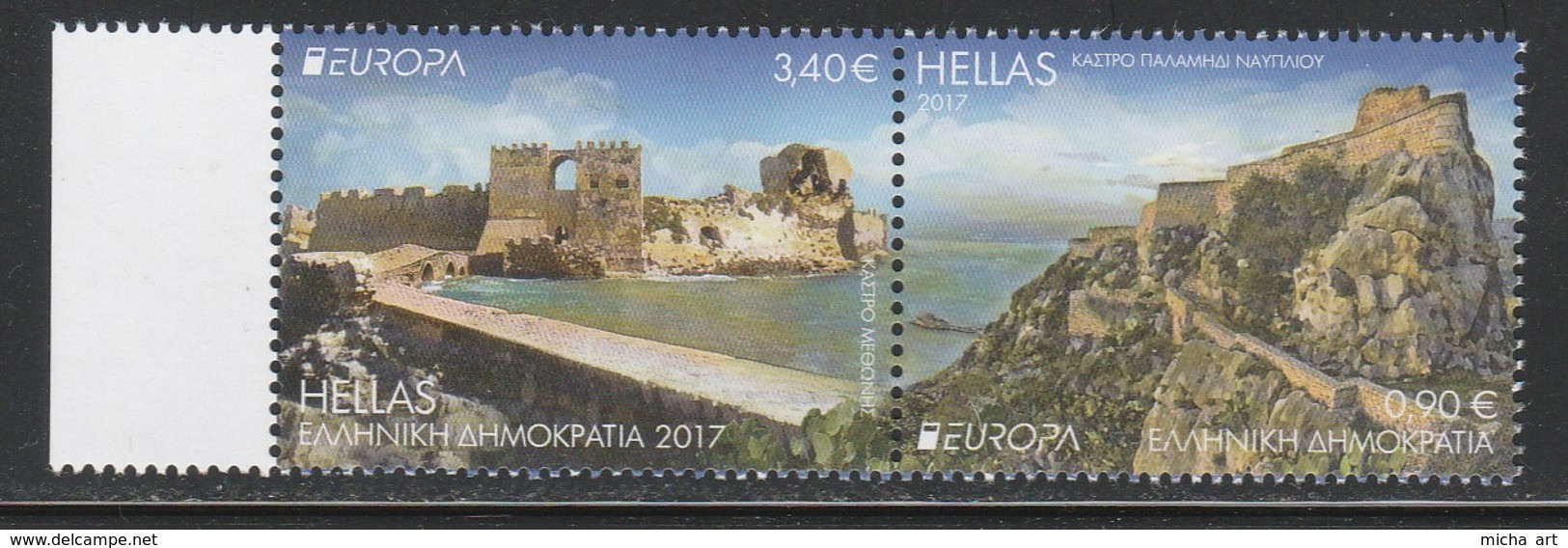 Greece / Griechenland / Grece / Grecia 2017 Europa Cept "Castles" Set MNH - 2017