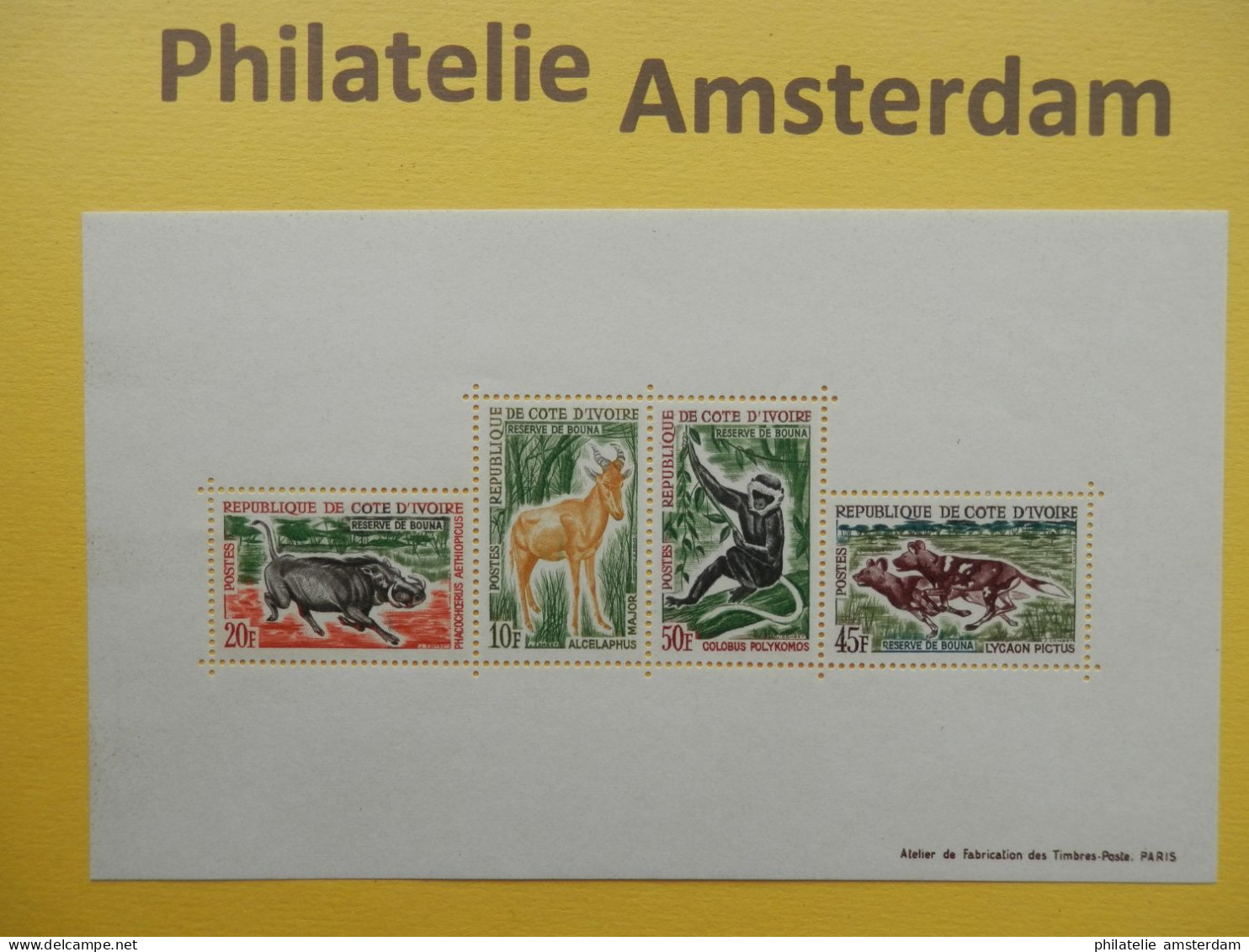 Ivory Coast 1963, FAUNA / AFRICAN WILDLIFE: Mi 251-54, Bl. 2, ** - Game