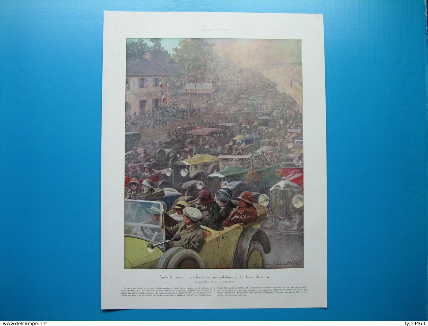 (1923) Après Le CIRCUIT AUTOMOBILE : La Colonne Des Automobilistes Sur Le Chemin Du Retour (Composition De L. SABATTIER) - Ohne Zuordnung