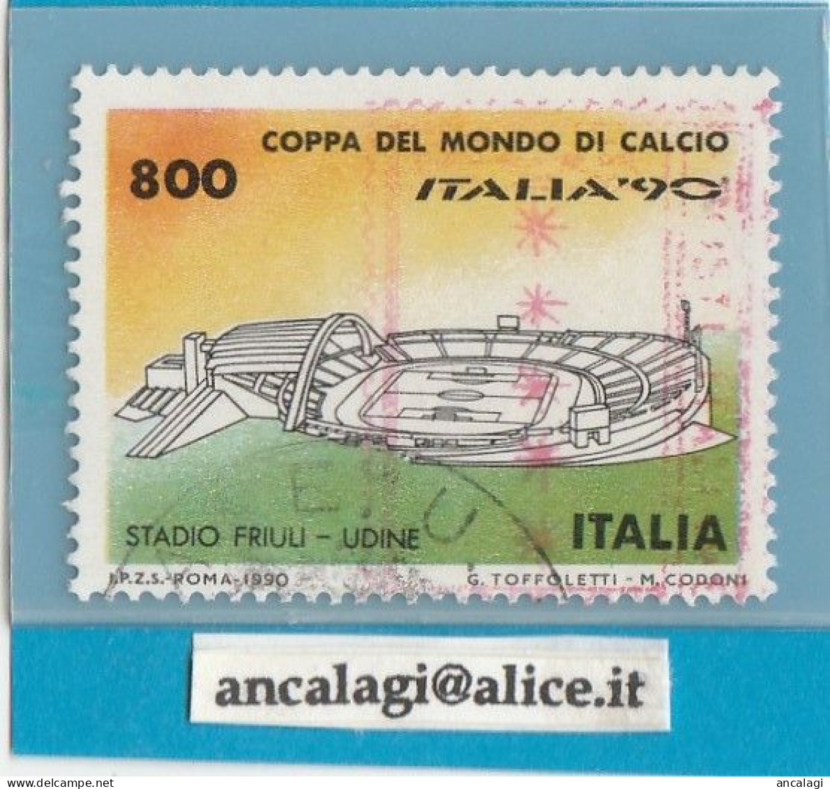 USATI ITALIA 1990 - Ref.0619CC "Coppa Del Mondo: STADIO FRIULI, UDINE" 1 Val. - - 1981-90: Oblitérés