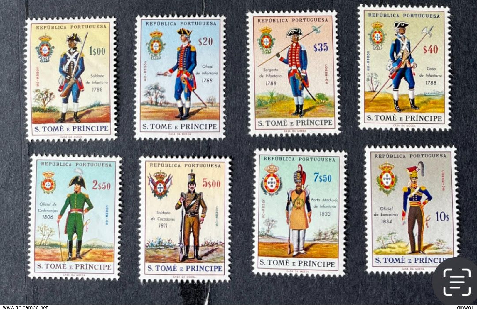 (Tv) St. Thomas 1965 Military Uniforms Complete Set - MNH - St. Thomas & Prince