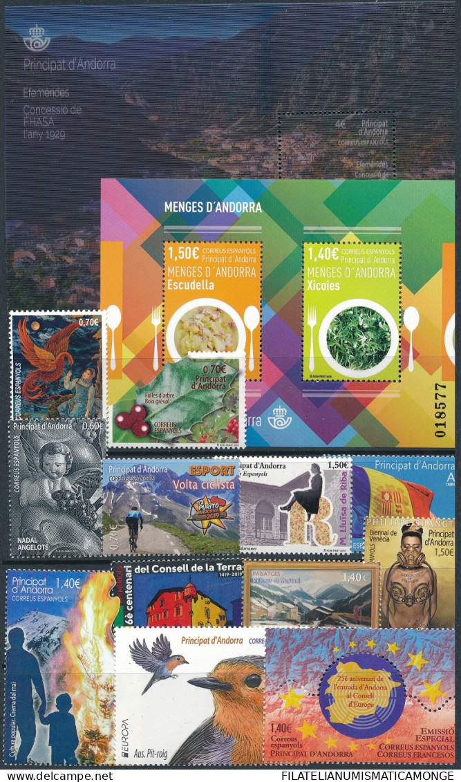 Andorra Española  2019  Año Completo - Sellos + HB        2019 Completo 12 Sel - Unused Stamps