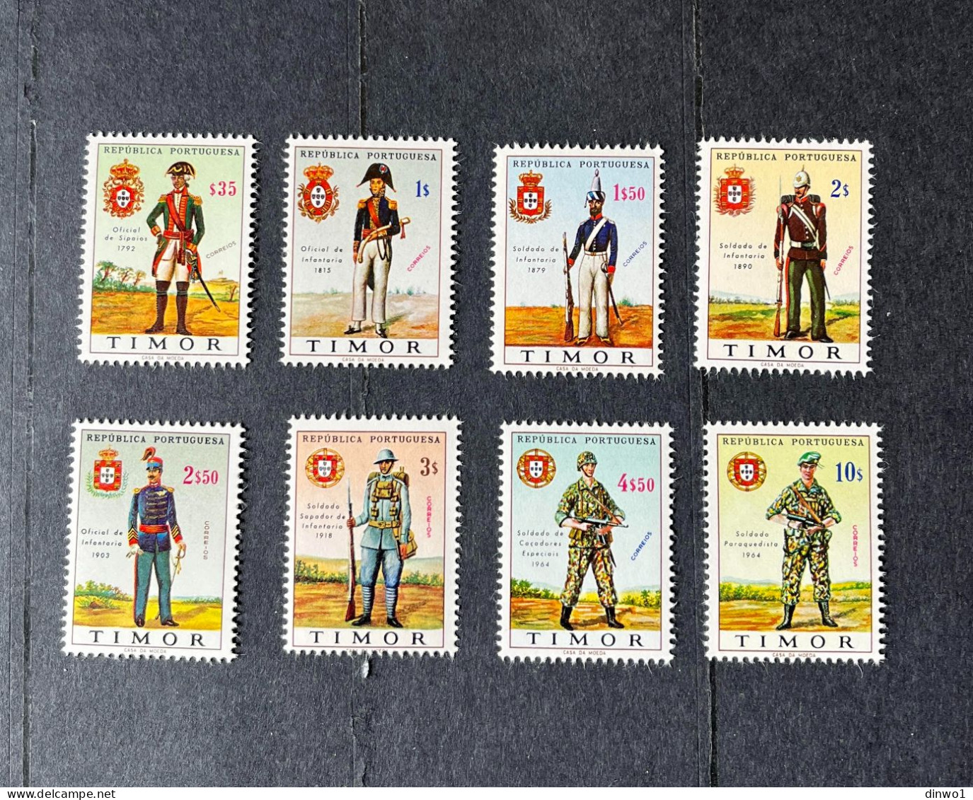 (Tv) Timor 1965 Military Uniforms Complete Set - MNH - Timor