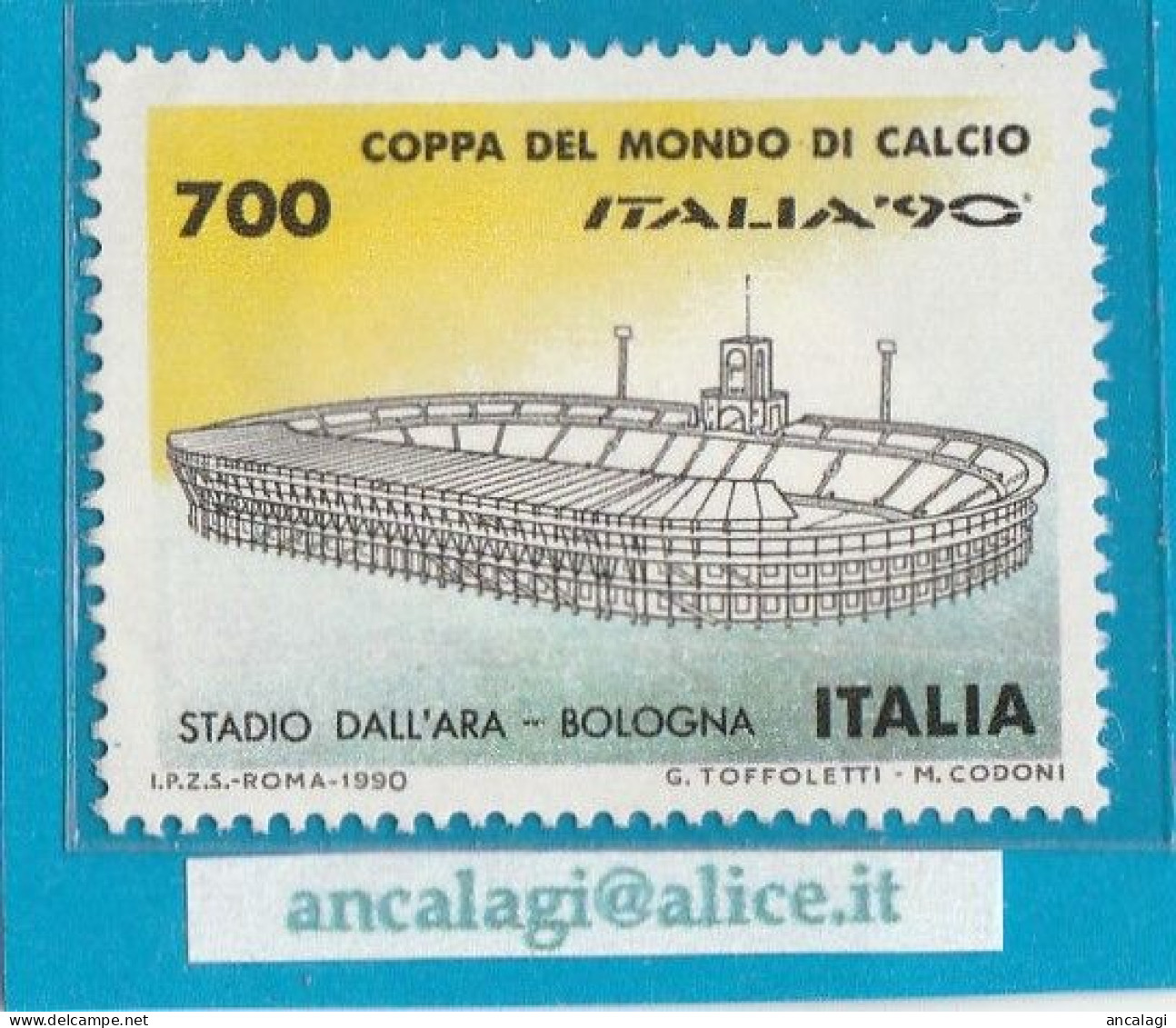 USATI ITALIA 1990 - Ref.0620E "Coppa Del Mondo: STADIO DALL'ARA, BOLOGNA" 1 Val. Nuovo Senza Colla - - 1981-90: Afgestempeld