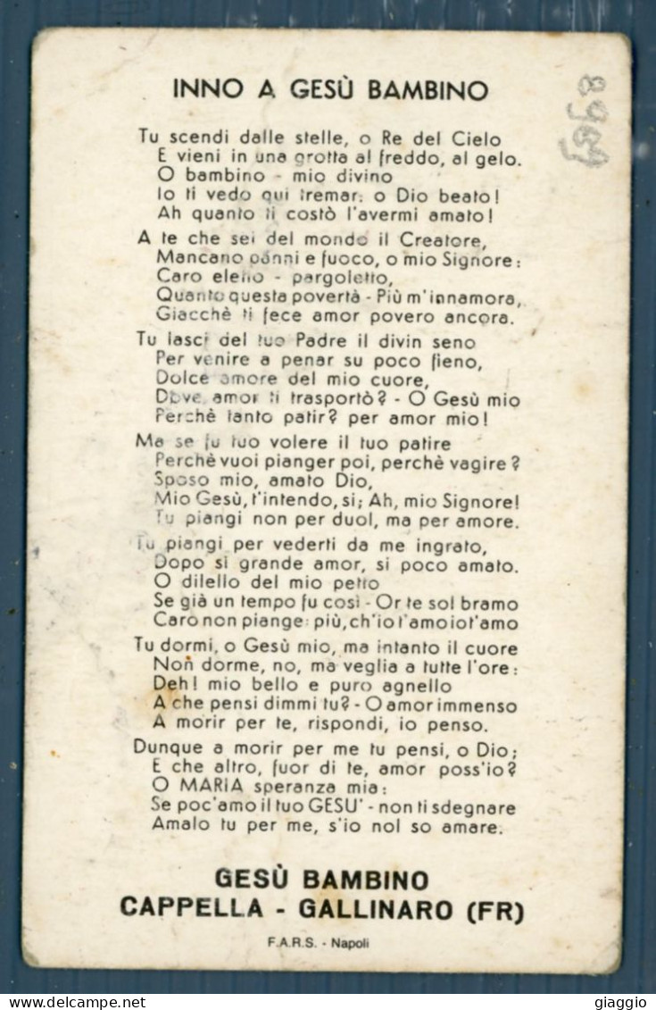 °°° Santino N. 8988 - Gesù Bambino - Gallinaro Cartoncino °°° - Religion &  Esoterik