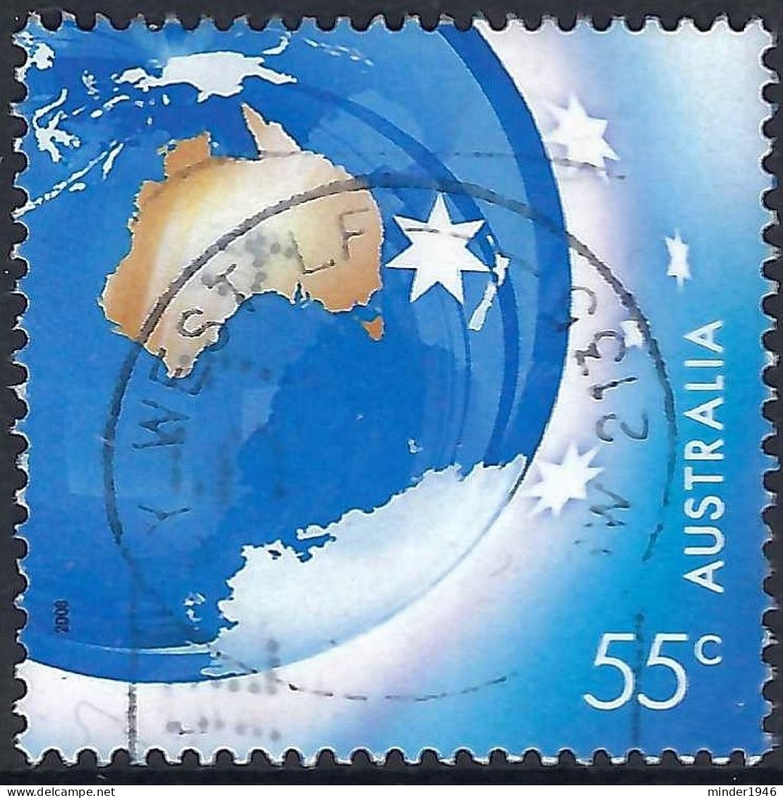 AUSTRALIA 2008 55c For Every Occasion-Earth & Map Of Australia FU - Usados