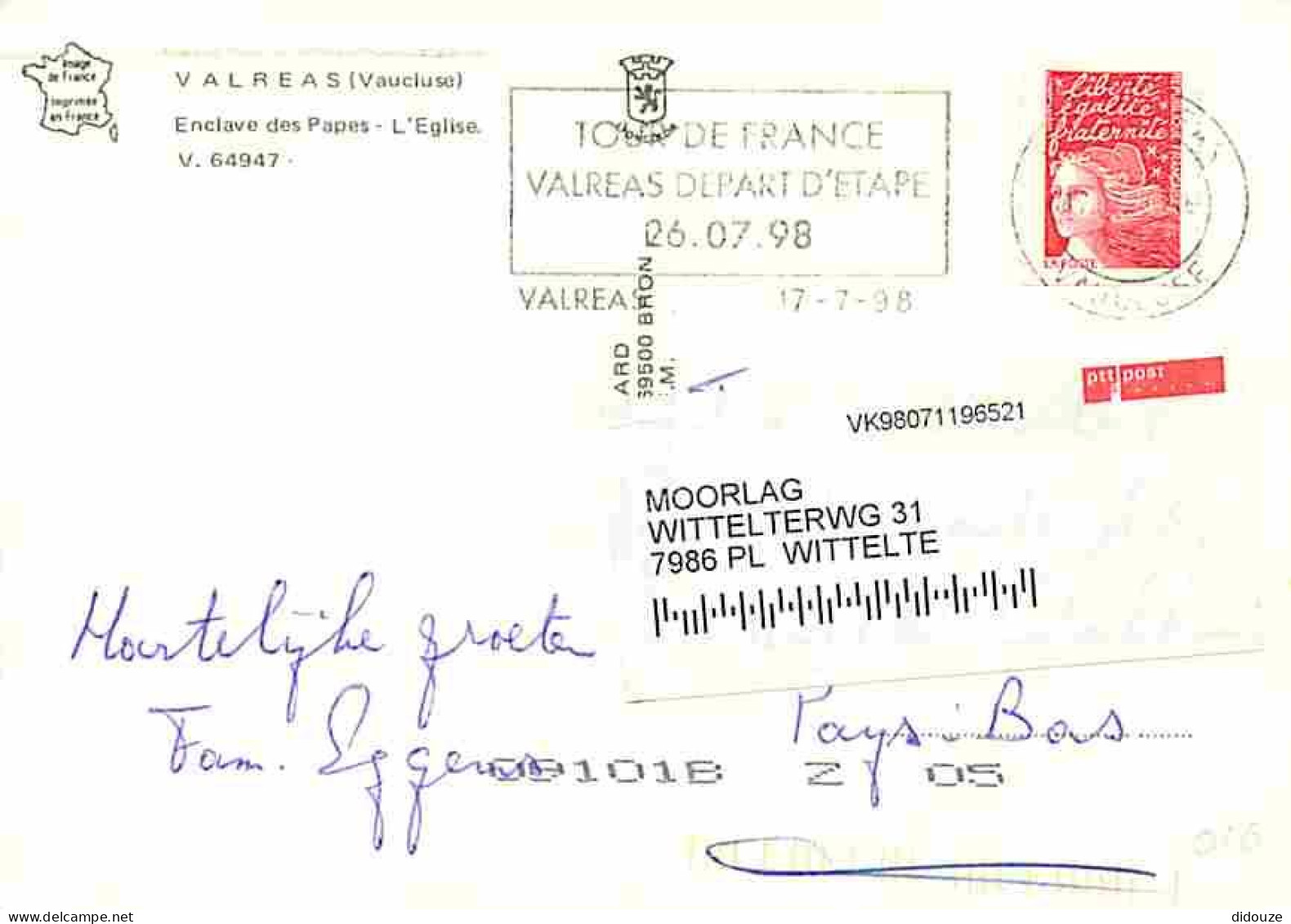 84 - Valréas - Enclave Des Papes - L'Eglise - Flamme Postale - Fleurs - CPM - Voir Scans Recto-Verso - Valreas