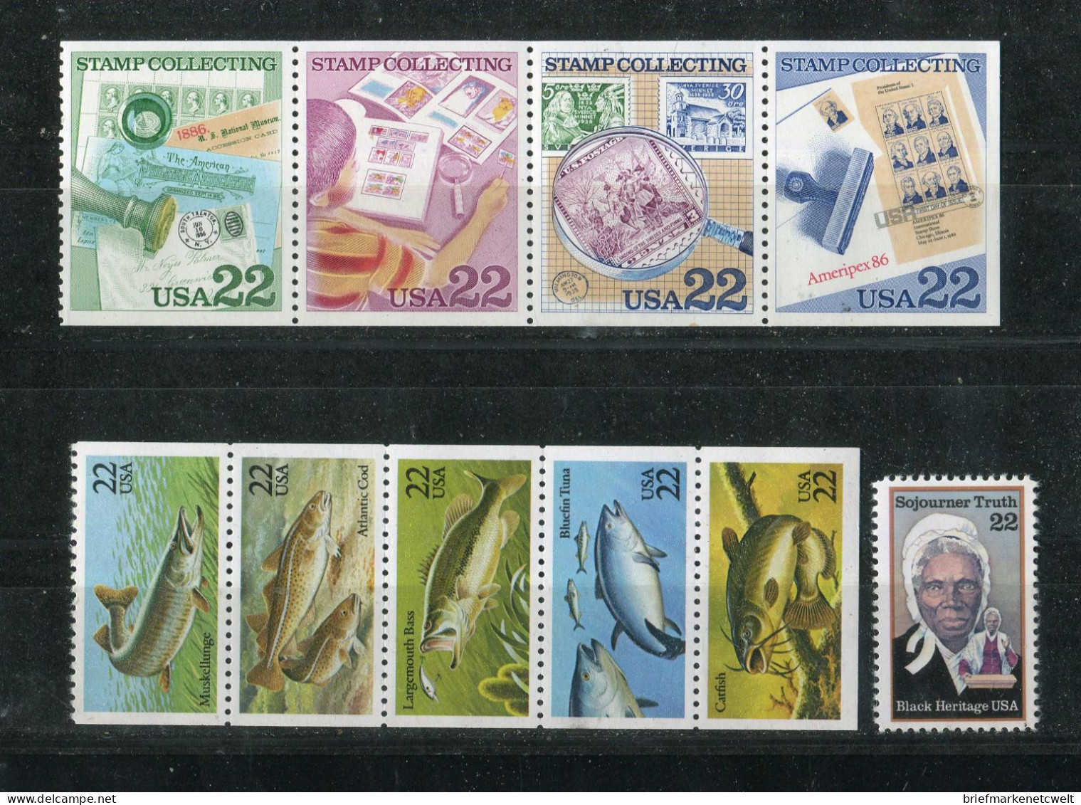 "USA" 1986, Partie Mit Verschiedenen Ausgaben Dieses Jahres ** (B1107) - Lots & Kiloware (mixtures) - Max. 999 Stamps