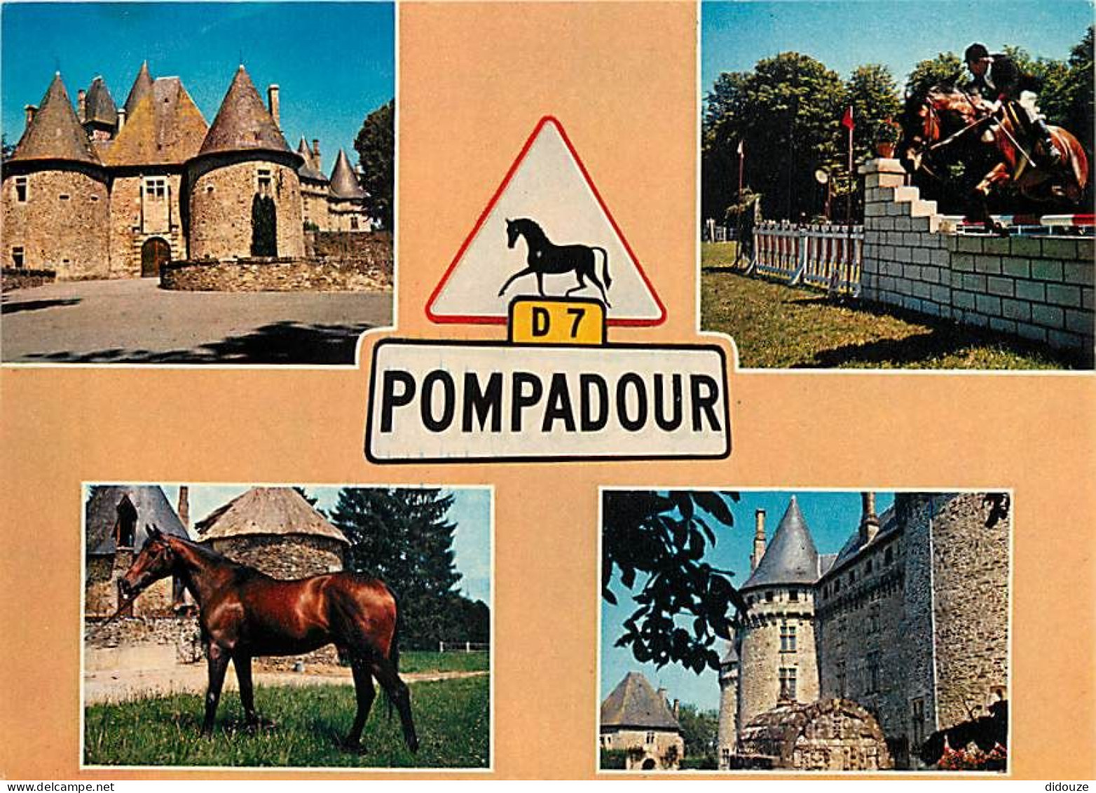 19 - Pompadour - Multivues - Chevaux - Panneau De Signalisation Routière - CPM - Voir Scans Recto-Verso - Arnac Pompadour