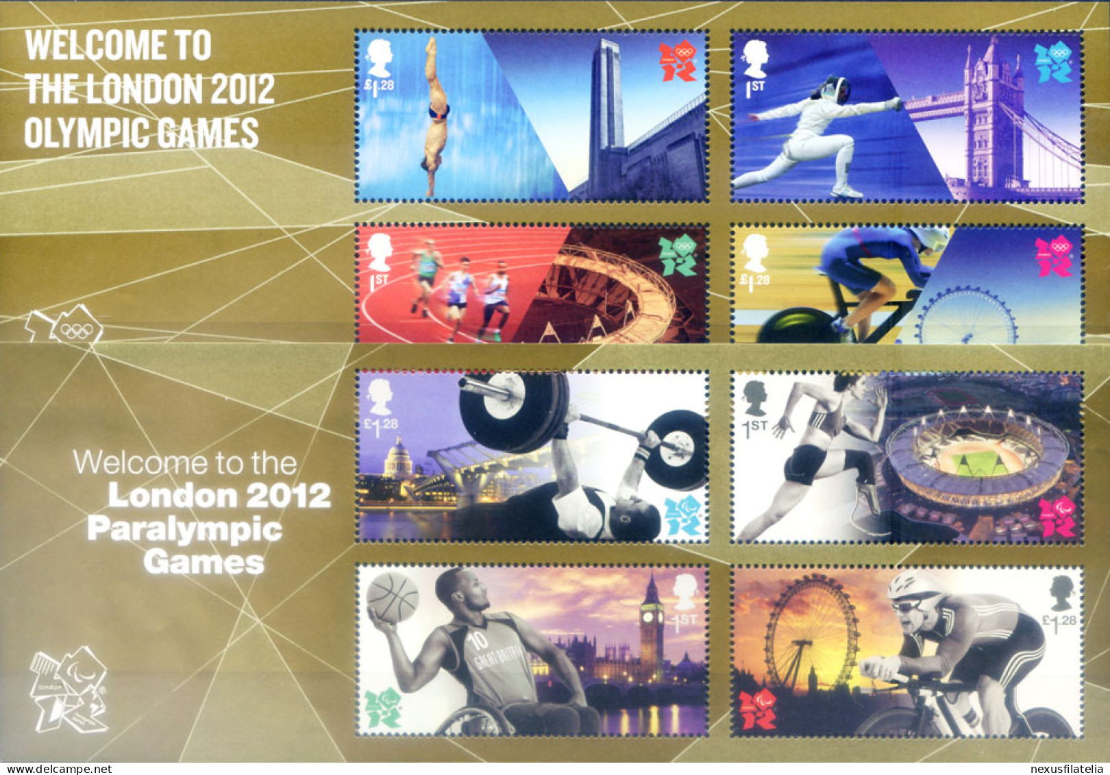 Sport. Olimpiadi E Paralimpiadi Londra 2012. 2 Foglietti. - Blocs-feuillets