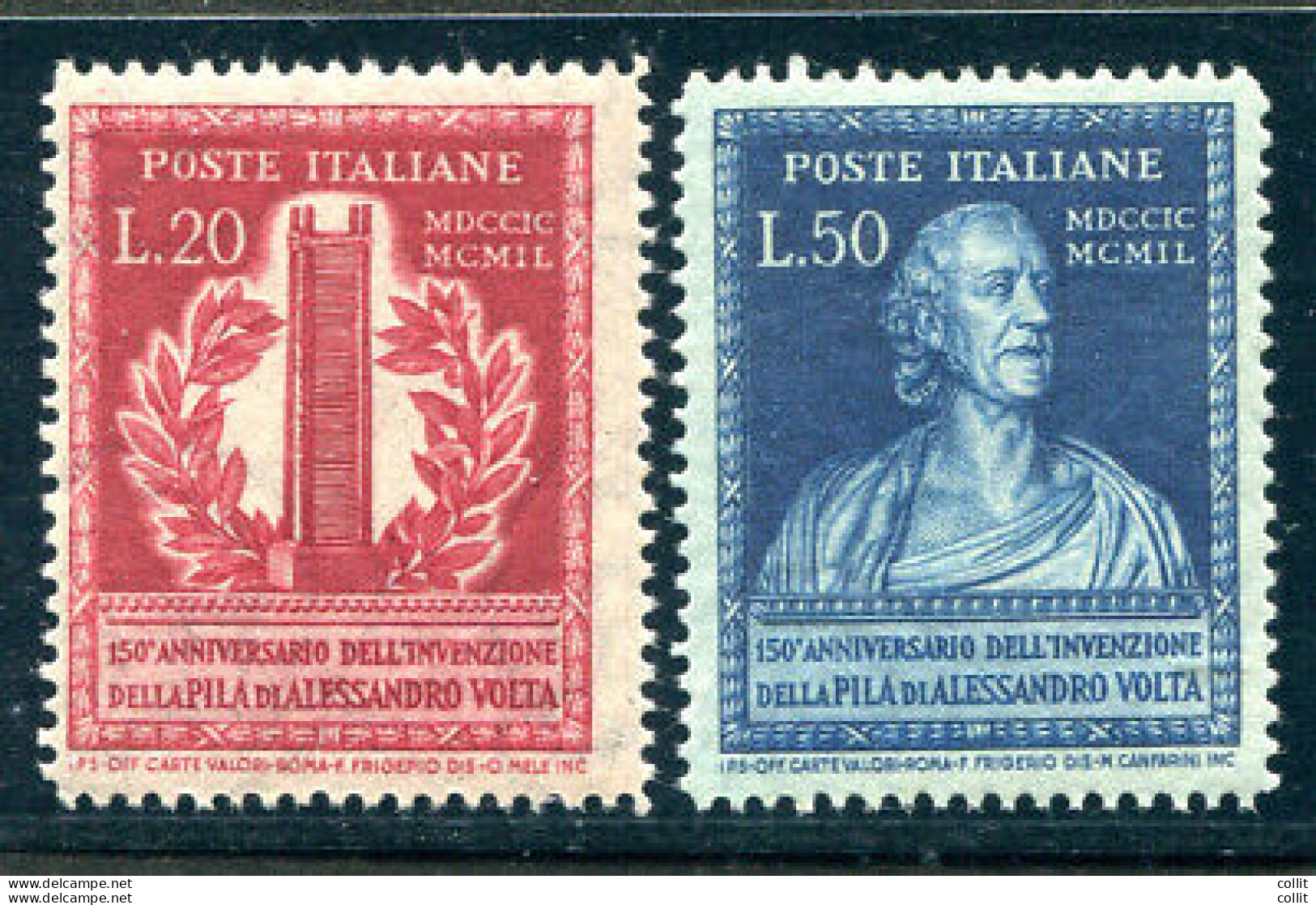 Volta - Invenzione Della Pila Serie Completa MNH - Varietà E Curiosità