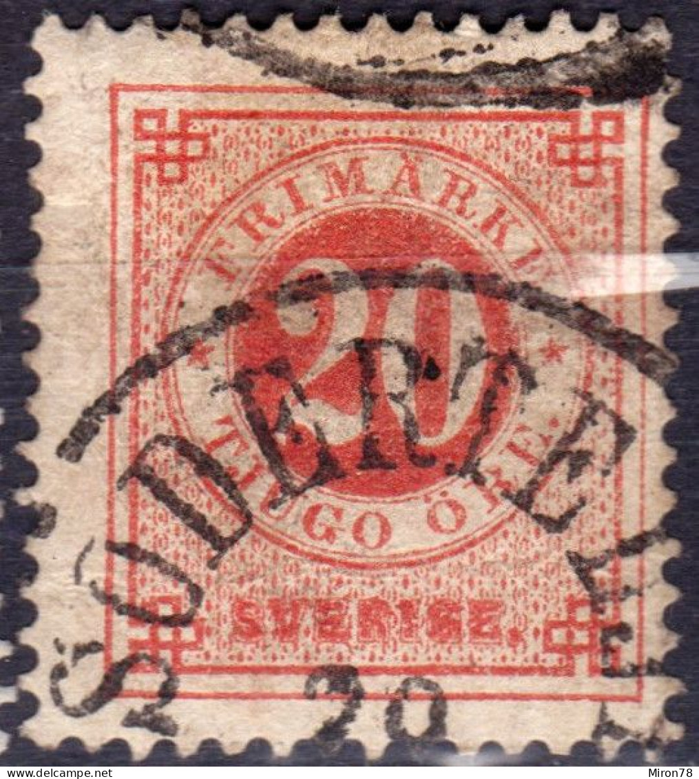 Stamp Sweden 1872-91 20o Used Lot24 - Oblitérés