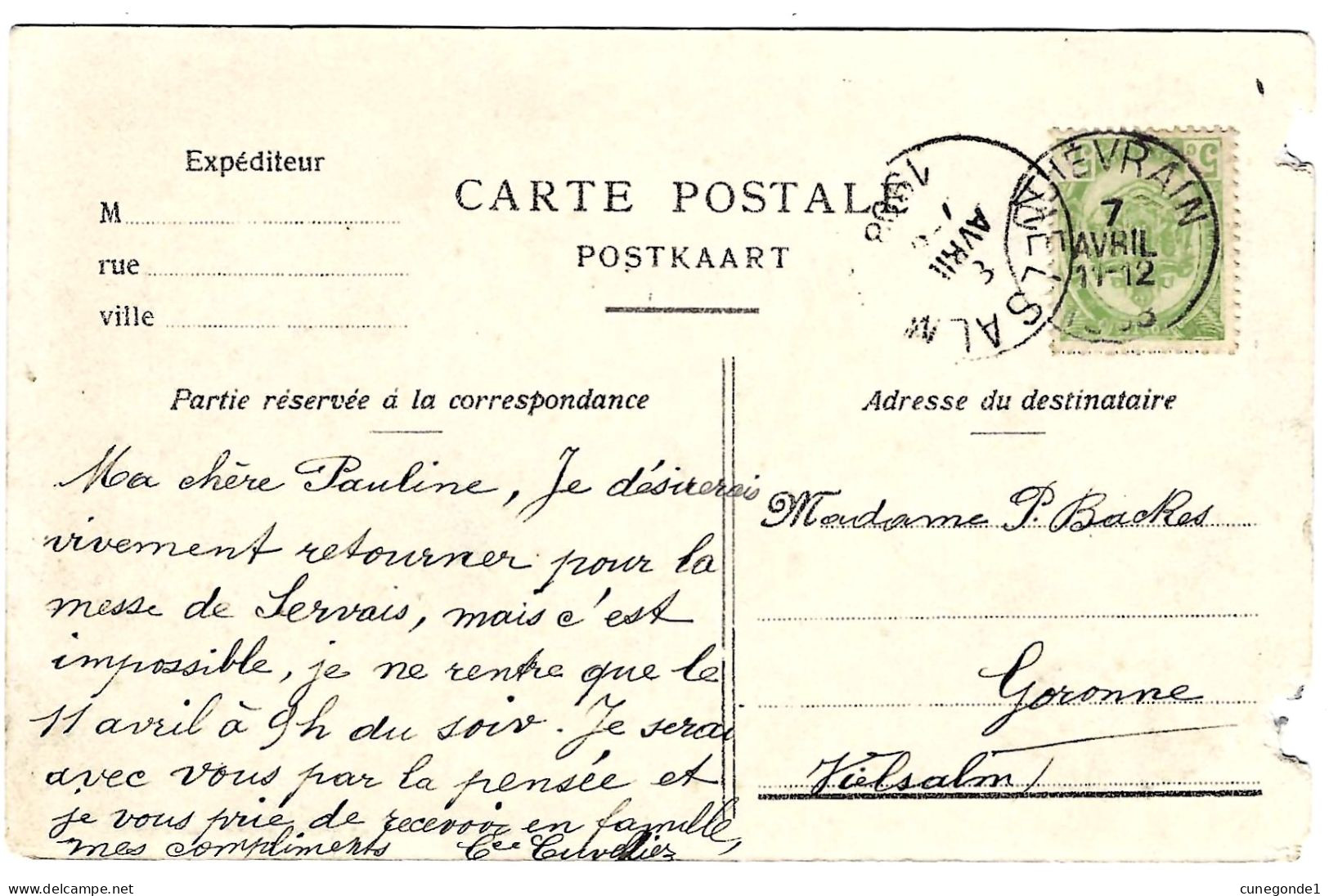 CPA QUIEVRAIN : La Rue Debast ( Bien Animée Chapellerie, Commerces Etc...) Circulée 1908 - Ed Vilet GB Quiévrain - Quievrain