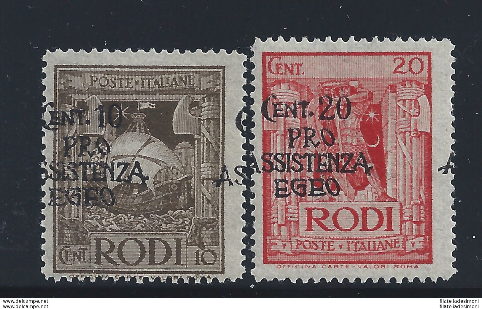 1943 EGEO Occupazione Tedesca, N° 119g-120g MNH/** , MLH*  VARIETA' - Altri & Non Classificati