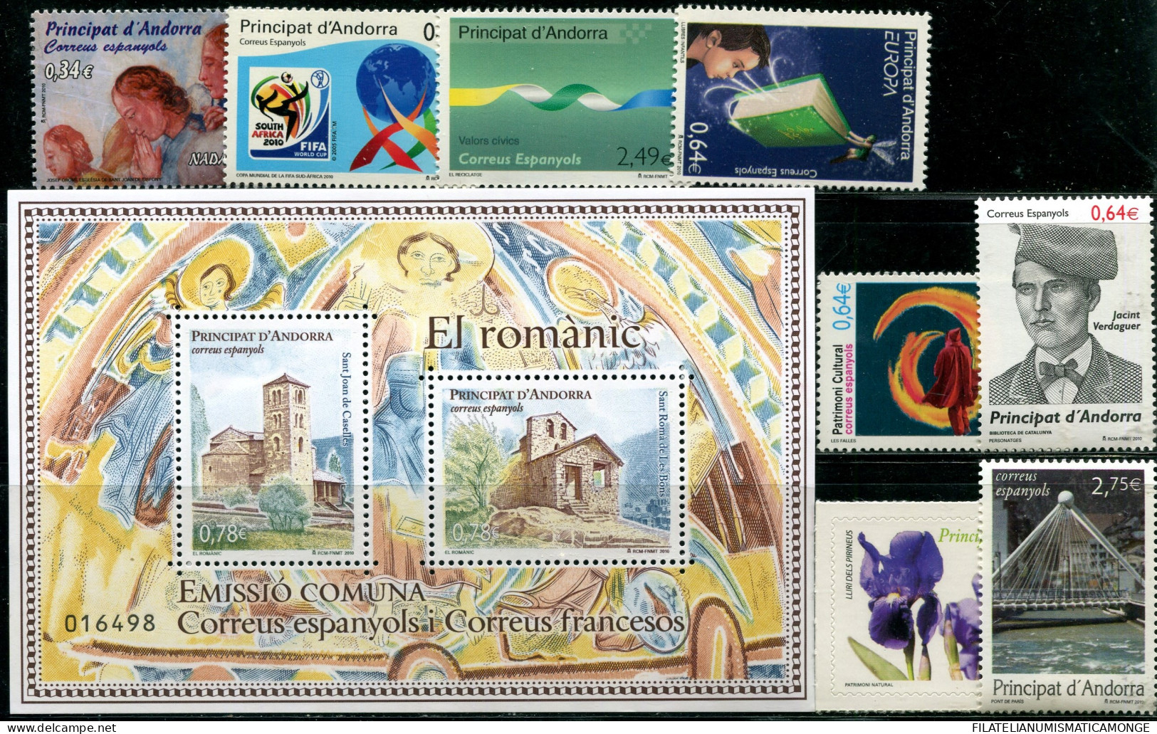 Andorra Española  2010  Año Completo - Sellos + HB        2010 Completo - Unused Stamps