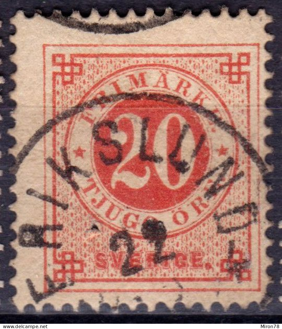 Stamp Sweden 1872-91 20o Used Lot27 - Usados