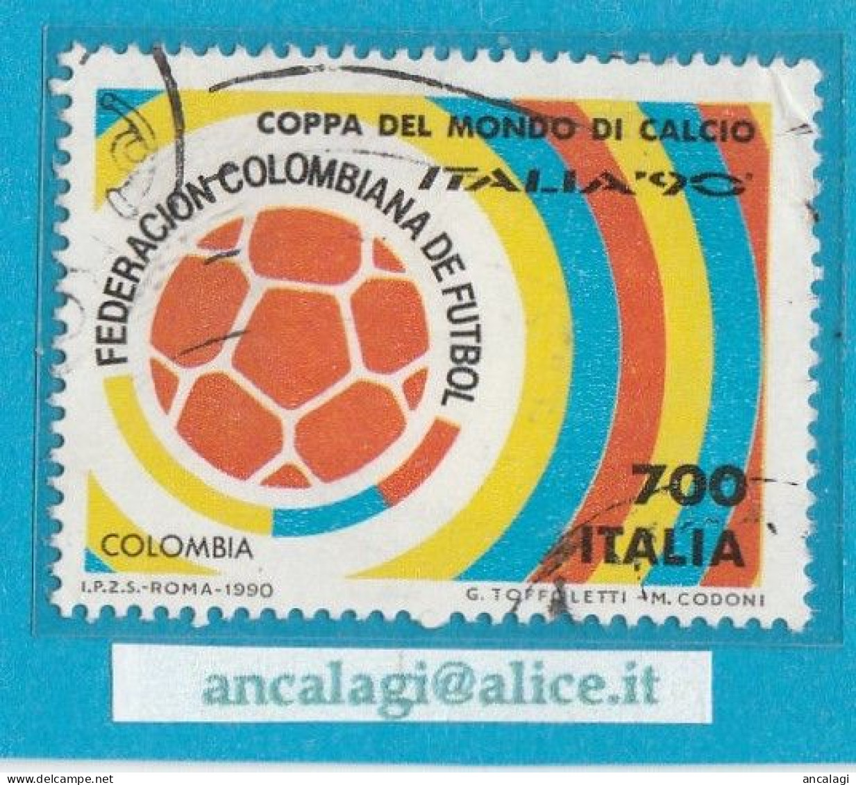 USATI ITALIA 1990 - Ref.0620 "Coppa Del Mondo: COLOMBIA" 1 Val. - - 1981-90: Usati