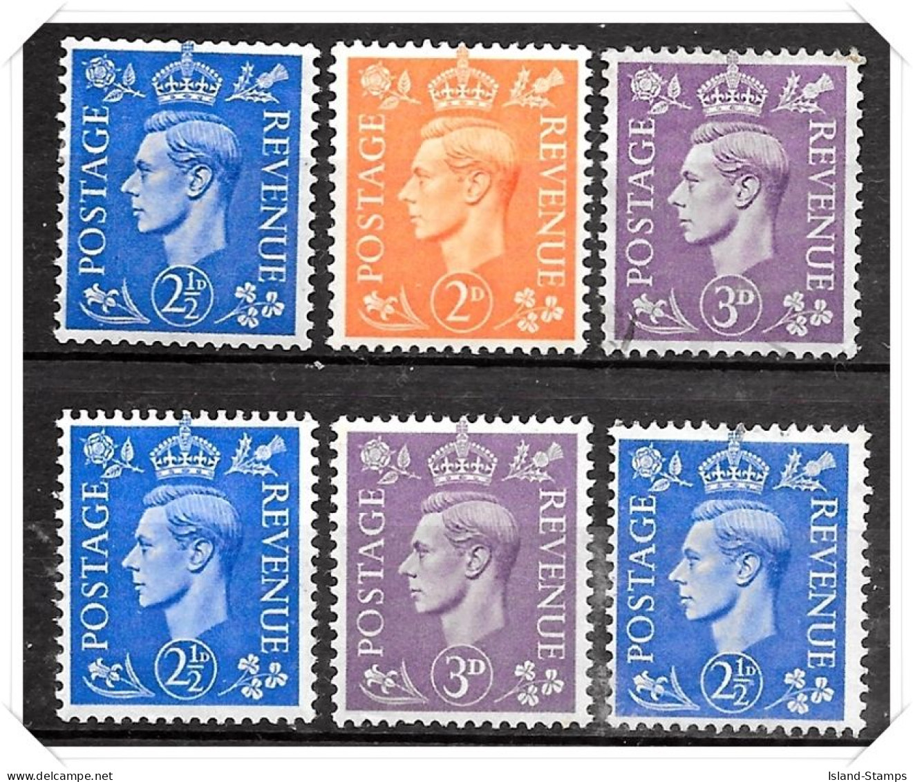 KGVI 1941 Definitives Colour Change SG485 - SG490 Used & Mounted Mint Hrd2a - Nuevos