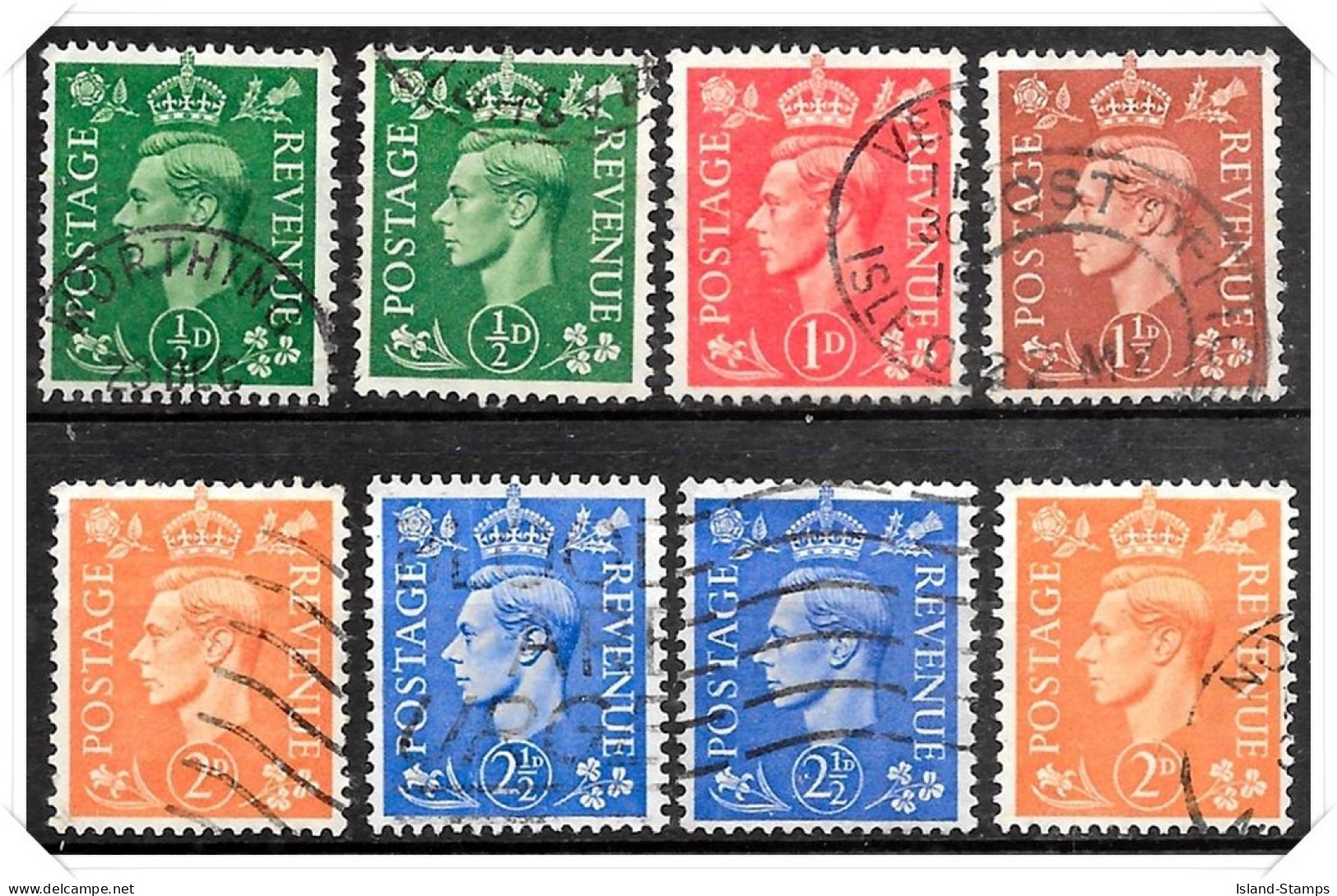 KGVI 1941 Definitives Colour Change SG485 - SG490 Used & Mounted Mint Hrd2a - Neufs