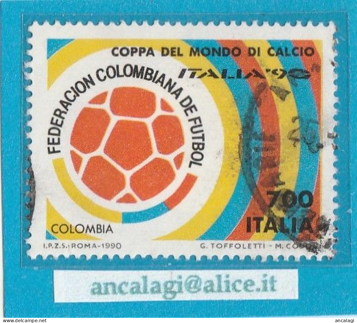 USATI ITALIA 1990 - Ref.0620A "Coppa Del Mondo: COLOMBIA" 1 Val. - - 1981-90: Afgestempeld