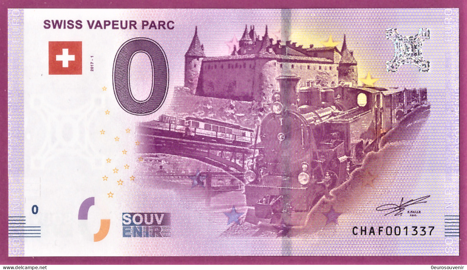 0-Euro CHAF 2017-1 SWISS VAPEUR PARC S-7e - Privatentwürfe